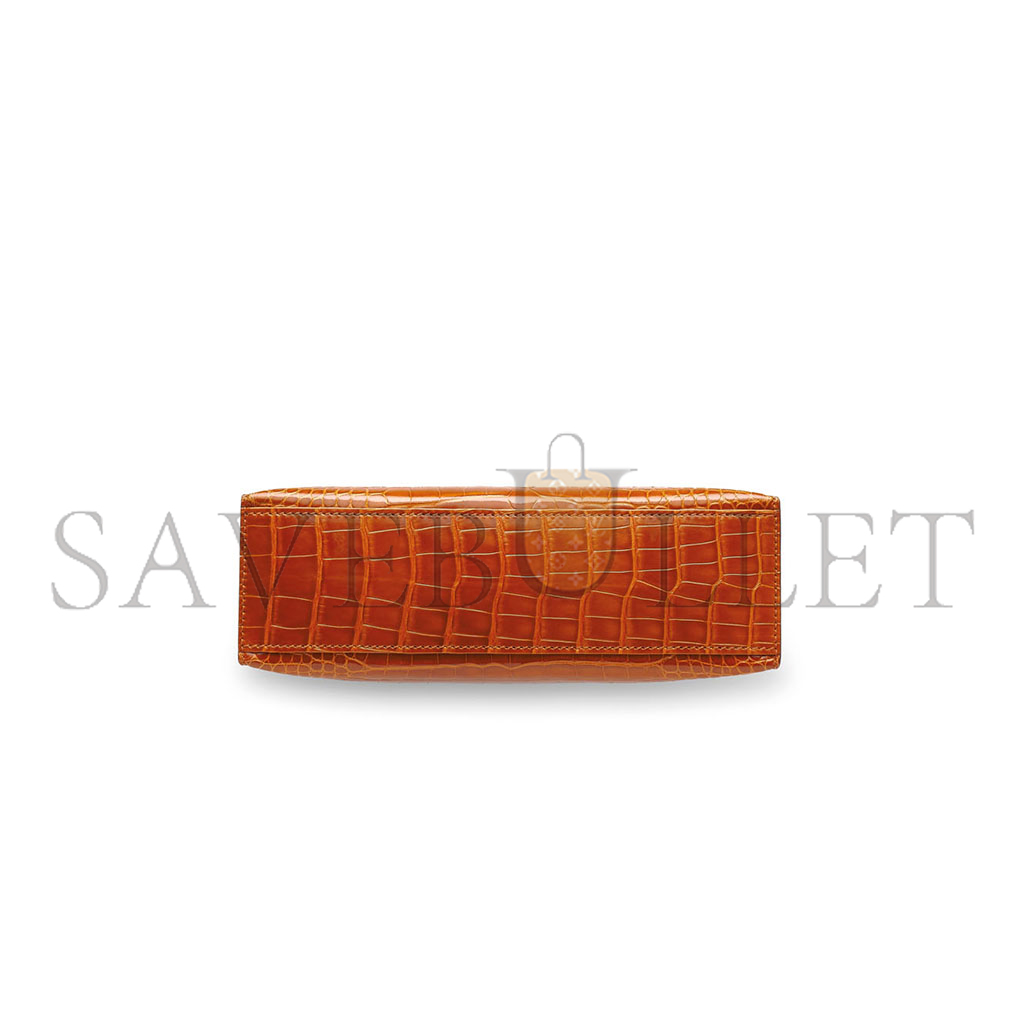 H**mes master pain dÉpice alligator kelly pochette with permabrass hardware (22*14*7cm)